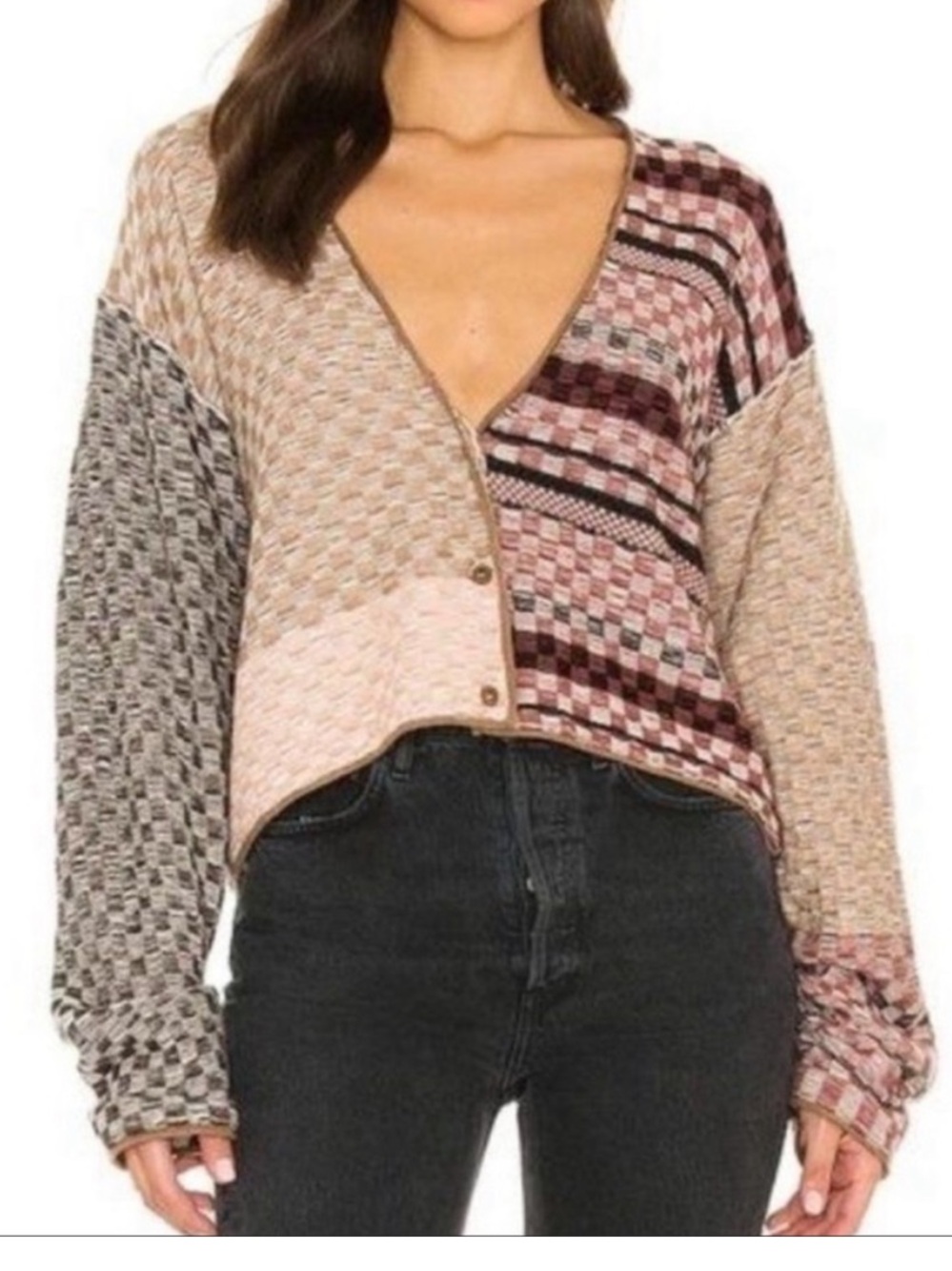 Free people checkered cardigan